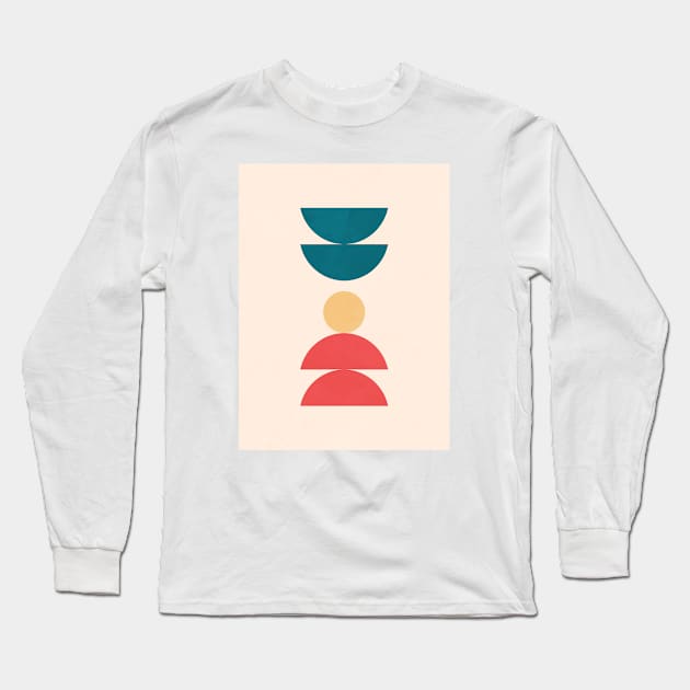 Colorful - Minimalist Geometric Shapes Long Sleeve T-Shirt by Colorable